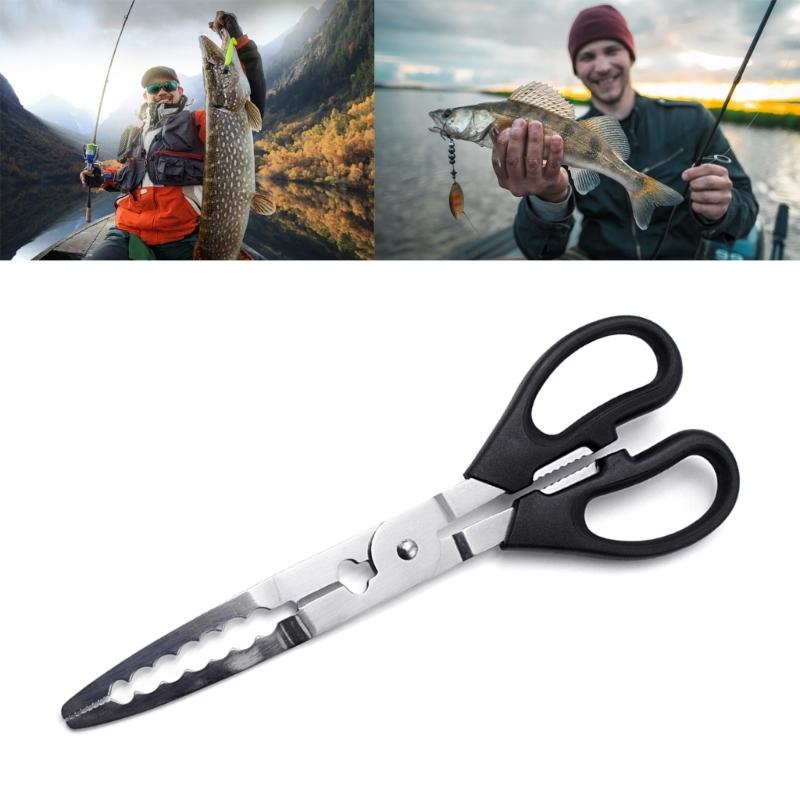 Fishing Pliers Scissors Gripper Practical Stainless Steel Fish Grabbing Clamps Tool Accessories for Fisherman