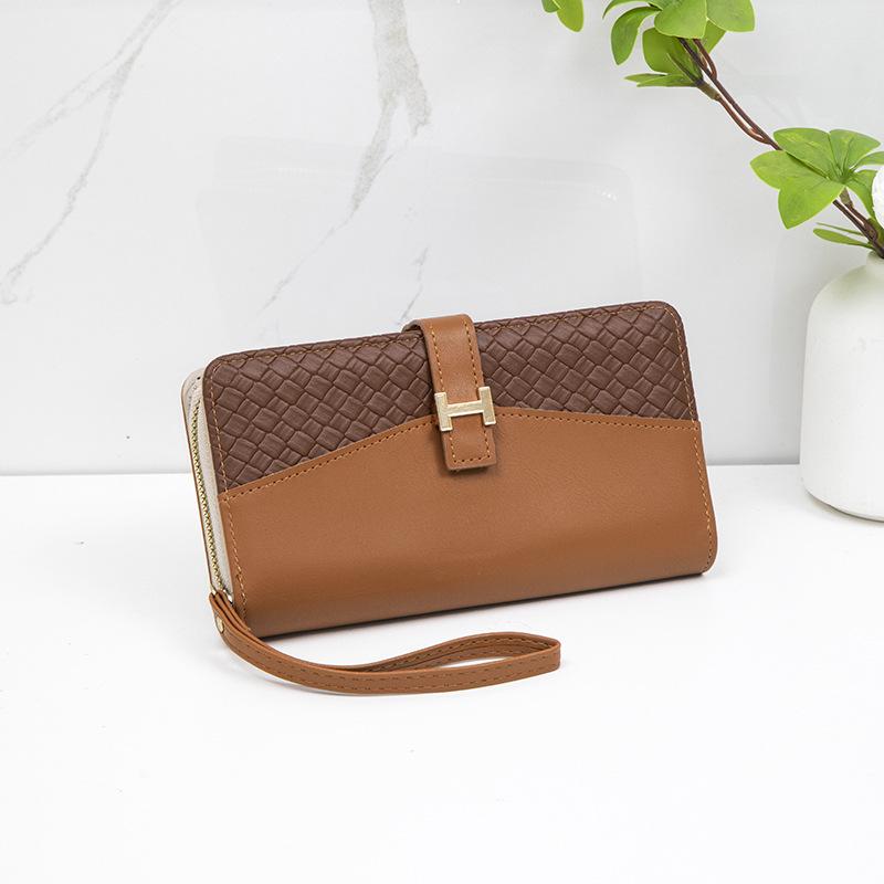 Damski minimalistyczny portfel trzyczęściowy: Modne i Funkcjonalne Długie Etui z Zamkiem Błyskawicznym i Zatrzaskiem, Wiele Przegródek na Karty