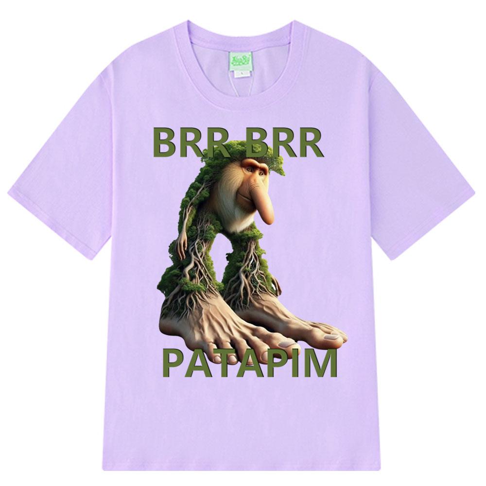 Brr Brr Patapim T Shirt Funny Italian Brainrot Meme Graphic Tshirt Unisex Women Summer 100 Cotton Cozy Soft ONeck Tshirts Tops