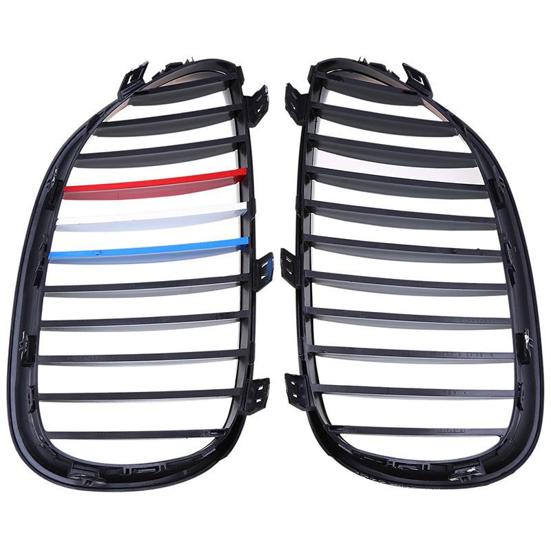 2Pcs Car Front Bumper Center Hood Kidney Grille Racing Grill for BMW 5-Series E60/E61 M5 2004 2005 2006 2007 2008 2009 2010 2011