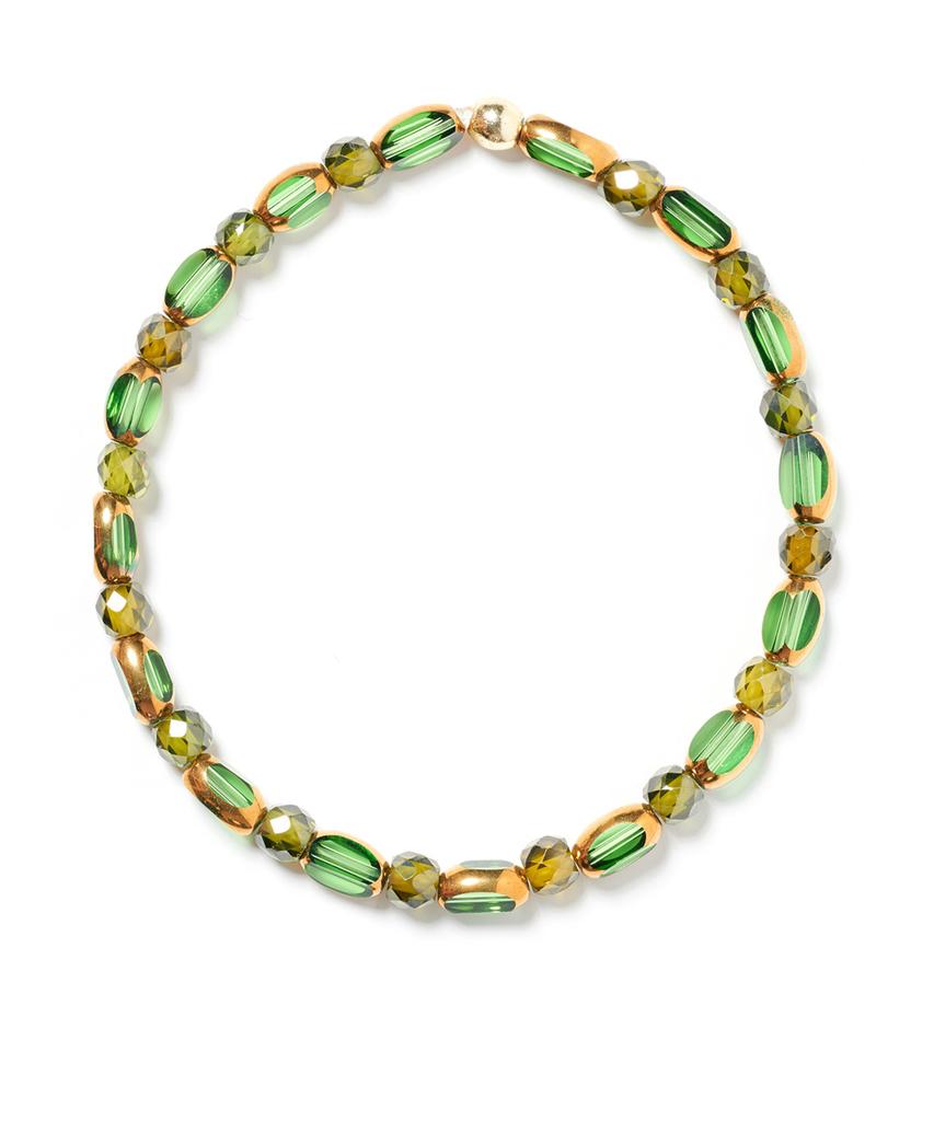 Polalita Green Gold Mix Stone Bracelet (Plt-Br-056_Gn)