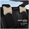 High-quality Leather Car Seat Headrest Memory Foam Comfort Pillow Auto Interior For Benz AMG A/B/C/E/S Class C200L GLC W220 W211 JR9