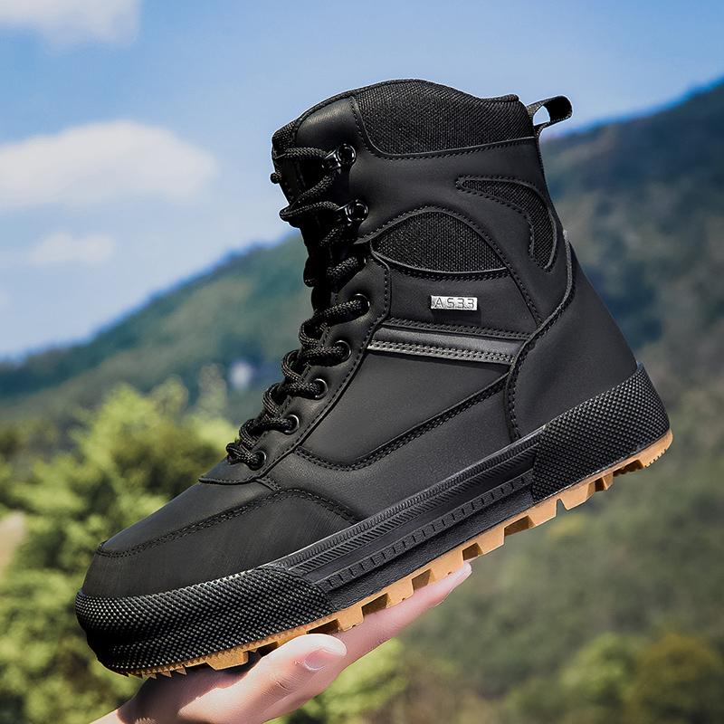 Fashion Vintage-Inspired Anti-Slip Wear-Resistant Men's Motorcycle Protective Shoes outdoor field training hiking shoes