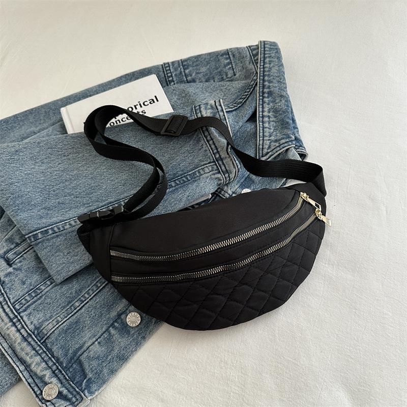 

Повседневная женская трендовая новая нагрудная сумка-поясная сумка 2024 года, летняя корейская версия, трендовая мода, простая сумка-мессенджер для женщин чёрный