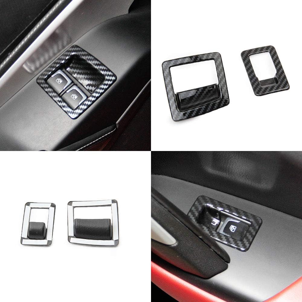 Carbon Fiber Look Door Window Lift Switch Frame Cover molding Trims Accessories for 2014 2015 2016 2017 2018 Chevrolet Corvette C7