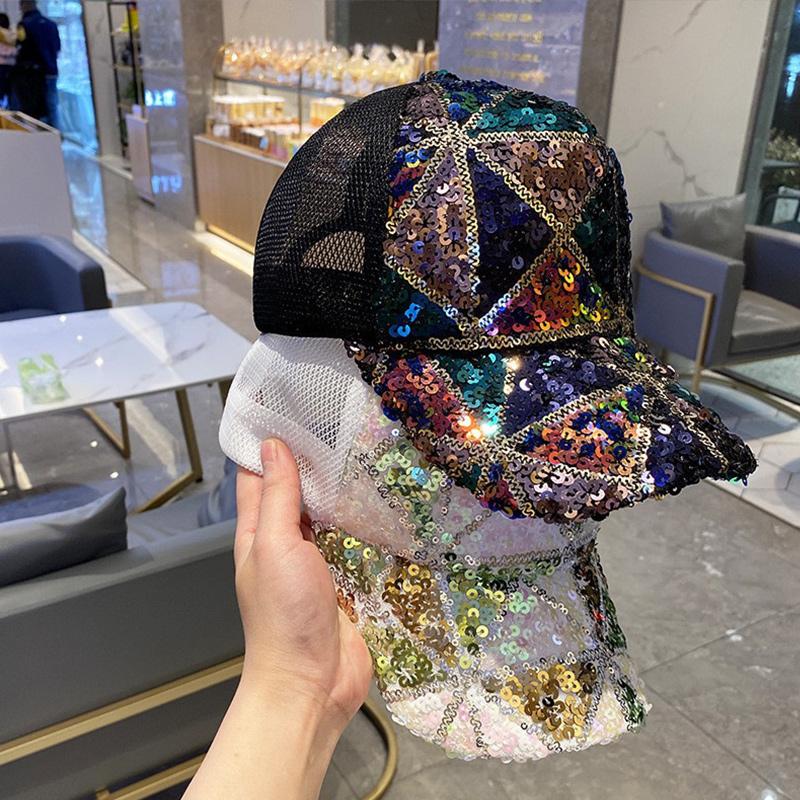 Korean Style Colorful Sequin Hat Summer Hat Children's Breathable Mesh Baseball Cap Youth Travel Shopping Sun Hat