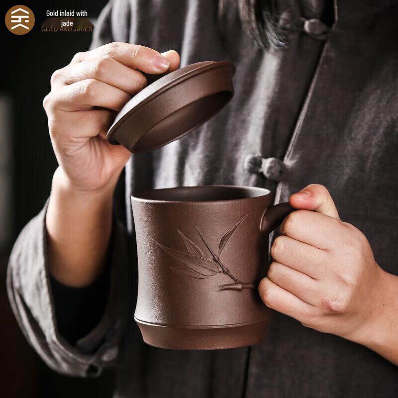 Bamboo Charm Zisha Clay Tea Cup with Infuser