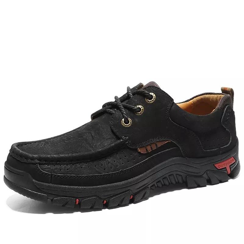 New Four Seasons Breathable Middle-aged Dad Leather Shoes Men's Casual Shoes Mountaineering Outdoor Shoes