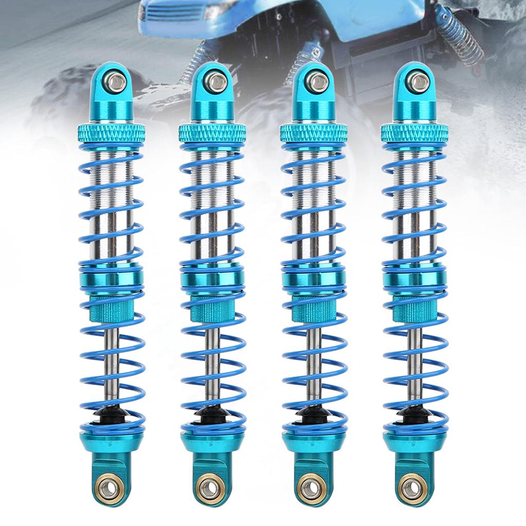 RC Shock Damper Shock Absorber 100mm Metal Shock Absorber Set of 4 with Spare Spring for SCX10D90 110 RC Crawler, 15mm Diameter, 3mm Opening