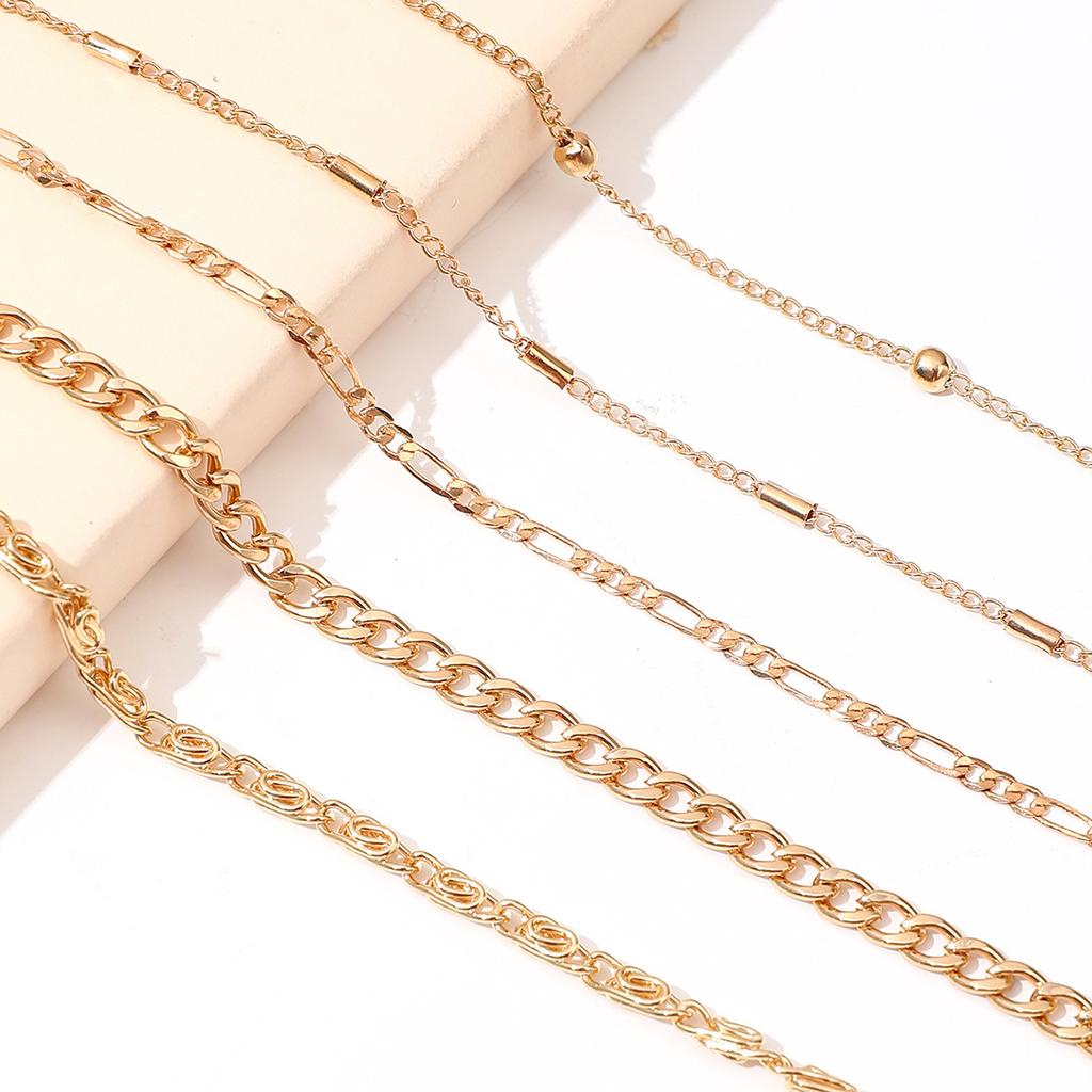 Tornozeleira de corrente empilhada de praia boêmia 5 em 1 para senhoras