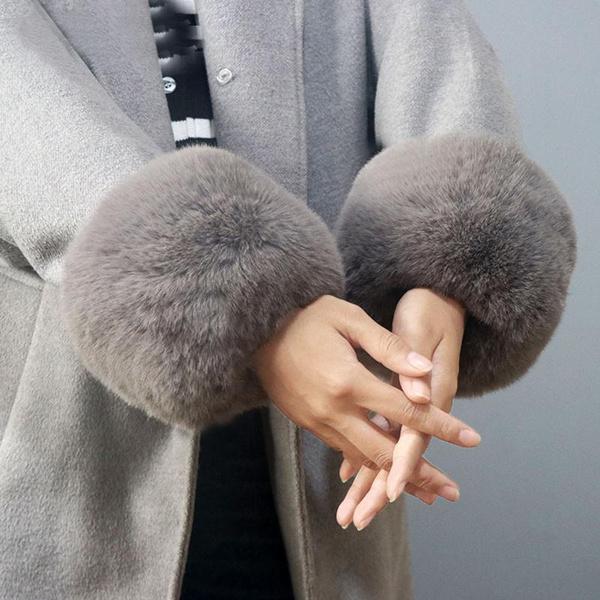 Super Soft Wrist Cuff Sleeves Winter Women Faux Rabbit Fur Warmer Fur Wrist Arm Bracelet Female Accessories