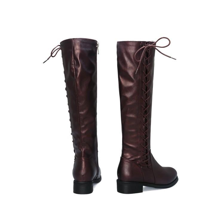 

Осень и зима Европейская и американская мода однотонные на низком каблуке высокие сапоги 40-48 48 Customized non-refundable. серый