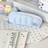 Polka Dot Pencil Case Soft Padded Durable Zipper Dustproof Stationery Organizer for Students School Business Trip Use