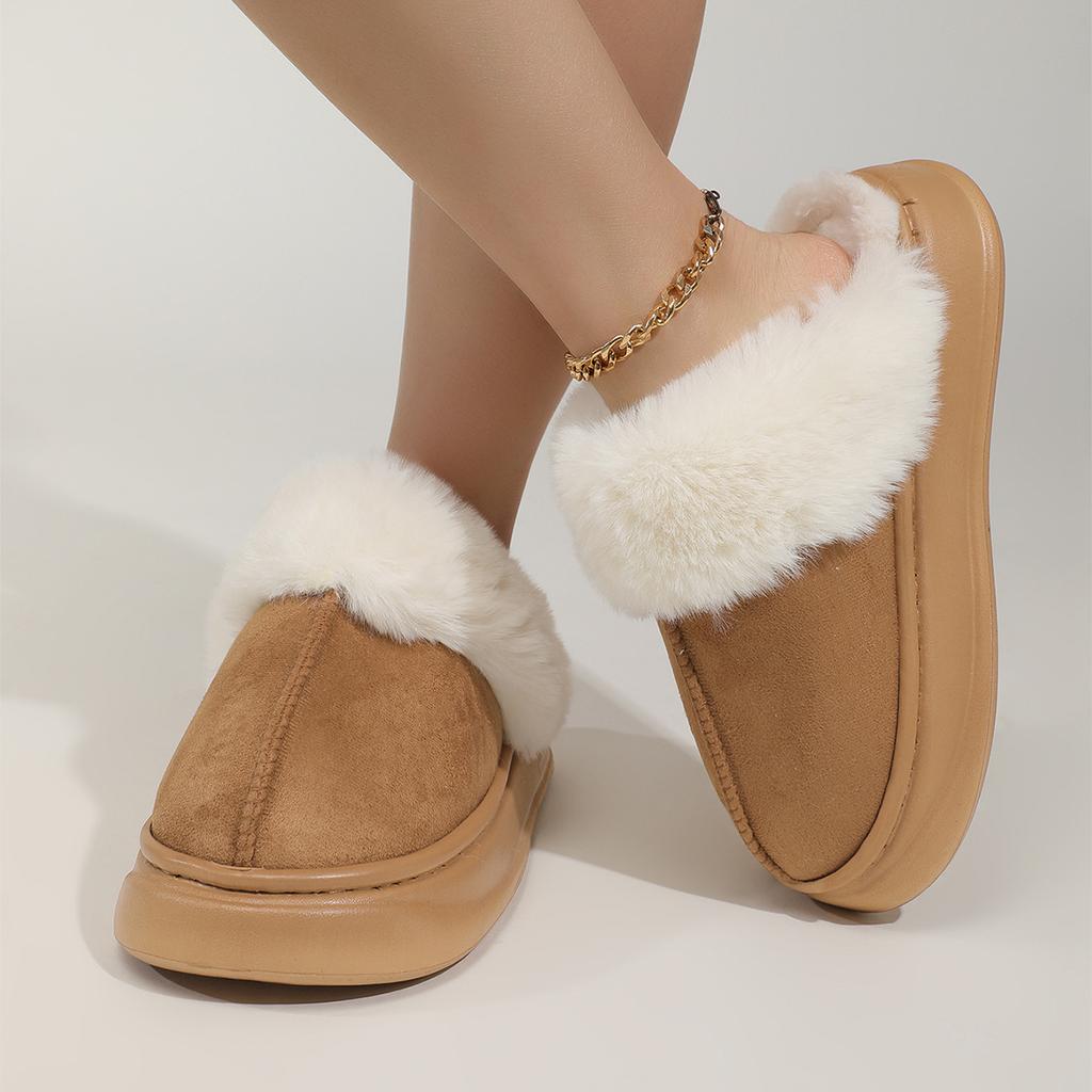 Winter bag and indoor thick-bottomed home fleece cotton slippers women's outer wear autumn and winter
