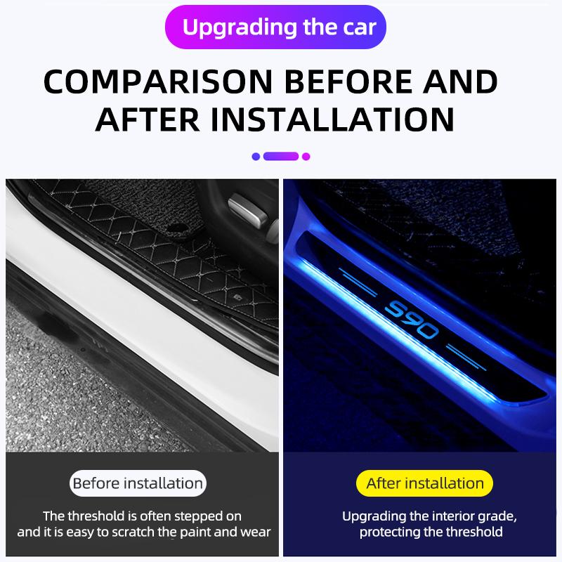 Suitable for Volvo XC40 xc60 xc90 V40 V90 V60 S60 S80 S90 car door sill light wiring free door welcome light accessories