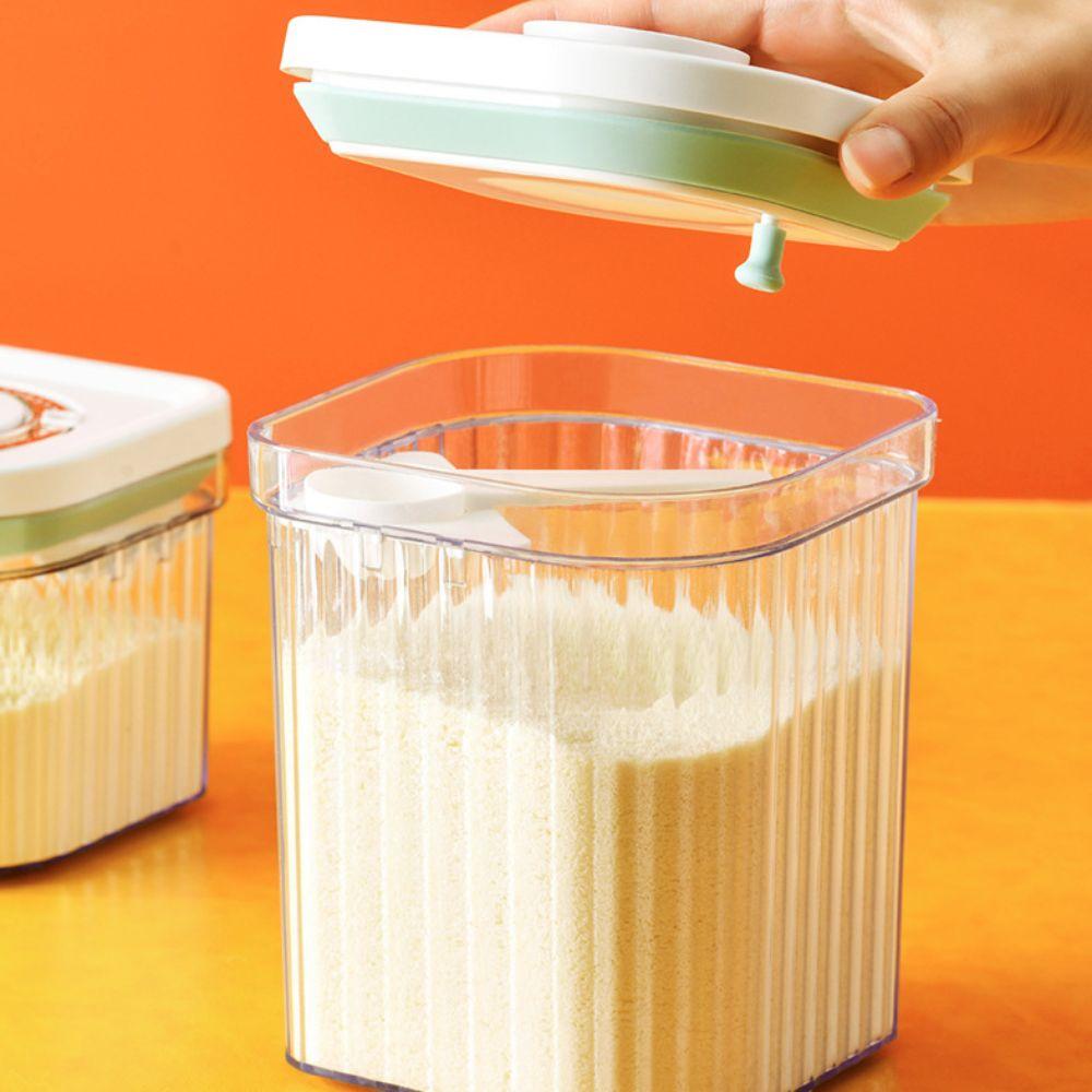 Stripe Pattern Grains Storage Jar Plastic Milk Powder Can Milk Powder Storage Box  Home