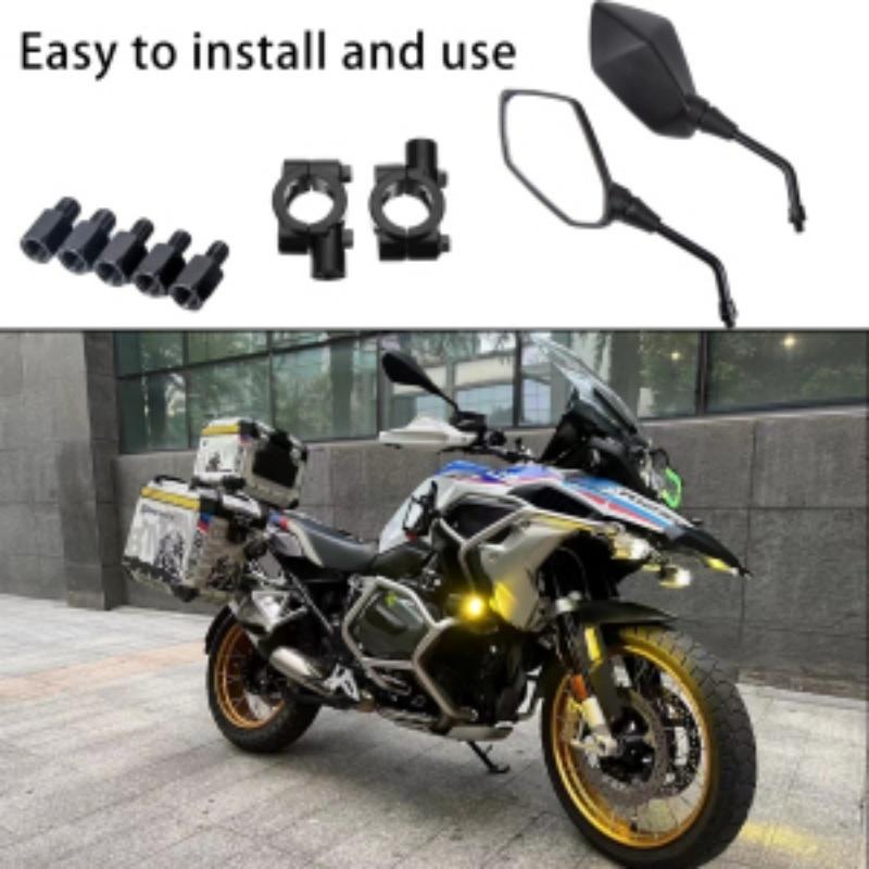 Kolip Universal Motorcycle Mirrors With M8 M10 Bolt Convex Handlebar Mount Rear View Side Mirror For Bike Scooter ATV