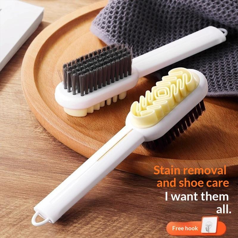 Portable Double Sided Cleaning Brush Multi-Functional Long Handle Shoes Brush Convenient Washing Brush Household