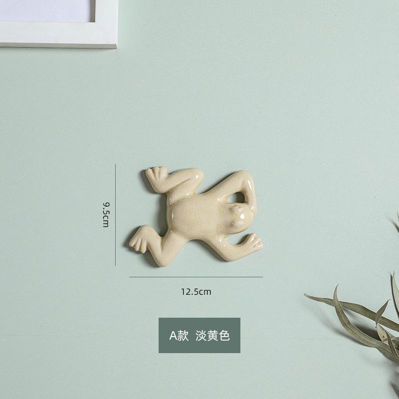 

Creative Multi-color Frog Wall Hanging Ornaments Living Room Background Display Ceramic Frog Home Wall-mounted Decorations