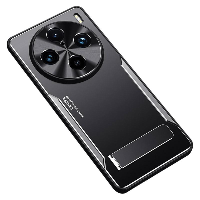 For Vivo X100s Pro 5G/X100 Pro 5G Case Aluminum Alloy + TPU Anti-Shock Phone Cover with Kickstand