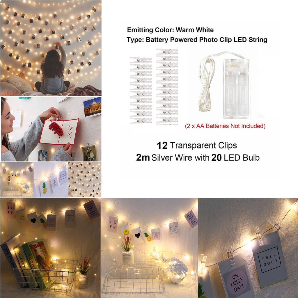 

Светодиодная гирлянда с зажимом для фотографий с зажимами для подвешивания изображения, вечеринки, свадебного декора 2/5 / 10M