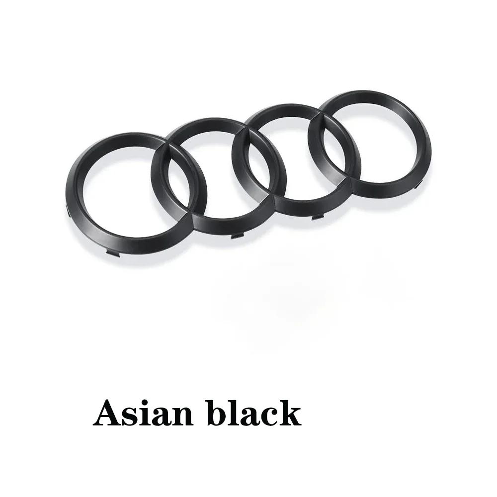 hot Black/Silver 4 Ring ABS Car Hood Front Bonnet Grill Rear Trunk Emblem Logo Badge Sticker For A3 A4 A5 A6 A7 Q2 Q3 Q5 Q8 TT