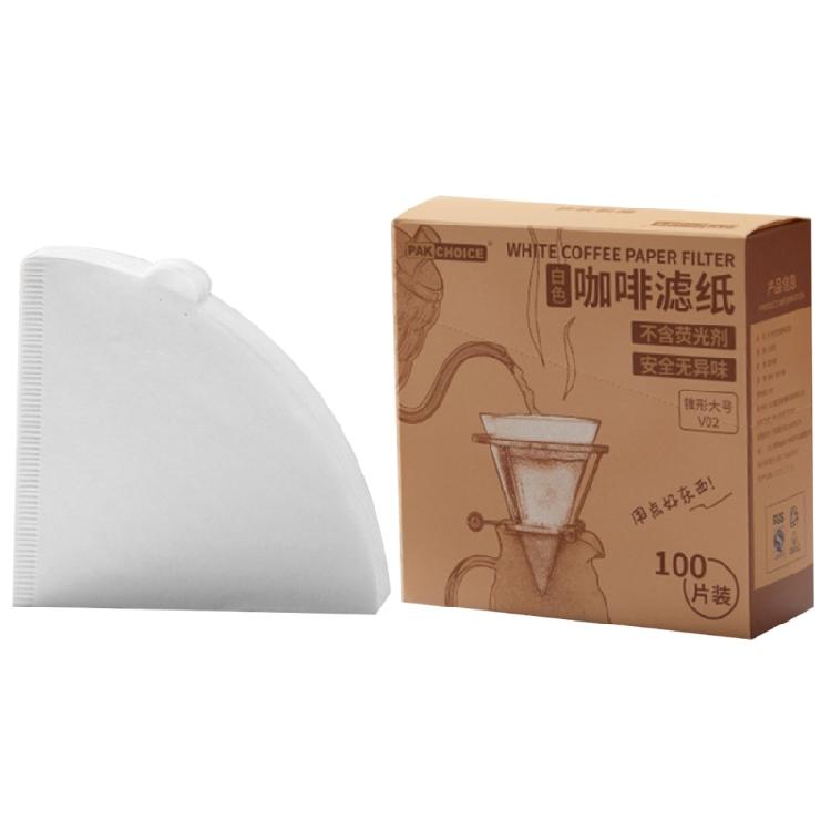 100pcs Natural Wood Pulp Coffee Filter for Pour Over Coffee Dripper Coffee Maker белый