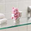 Lichtbeständige 3D-Druck niedliche Schweinefigur auf der Toilette, Lustige Badezimmer-Schreibtisch-Dekoration mit papier Stoßfeste Statue Rolle, Humorvolle Skulptur für