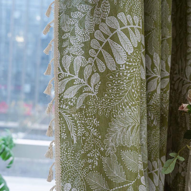 Retro Floral Semi-Blackout Rod Pocket Curtain