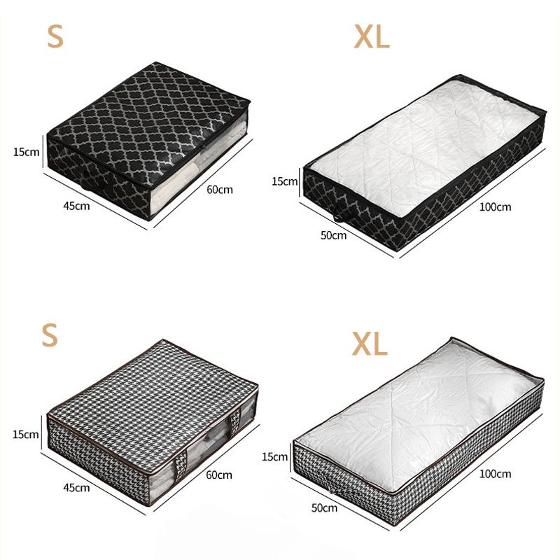 Underbed Storage Bag Large Capacity Transparent Foldable Clothes Quilt Pillow Wardrobe Organizer Sundries Storage Bag