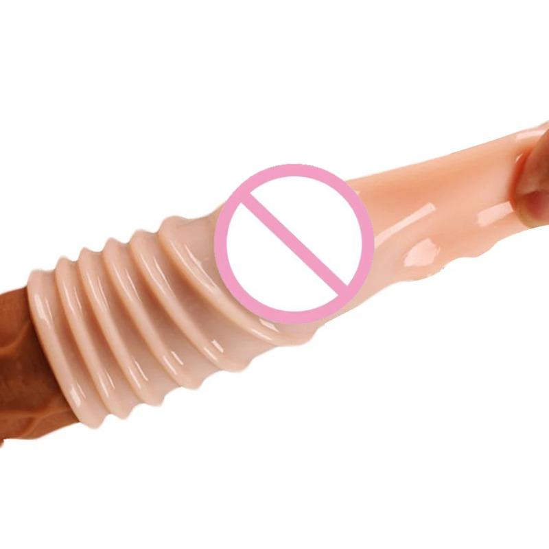 Reusable Silicone Penis Extender&Cock Ring –Delay Ejaculation, Glans Cover, Enlargement Sex Toy for Men Dick Sleeve&Penis Condom