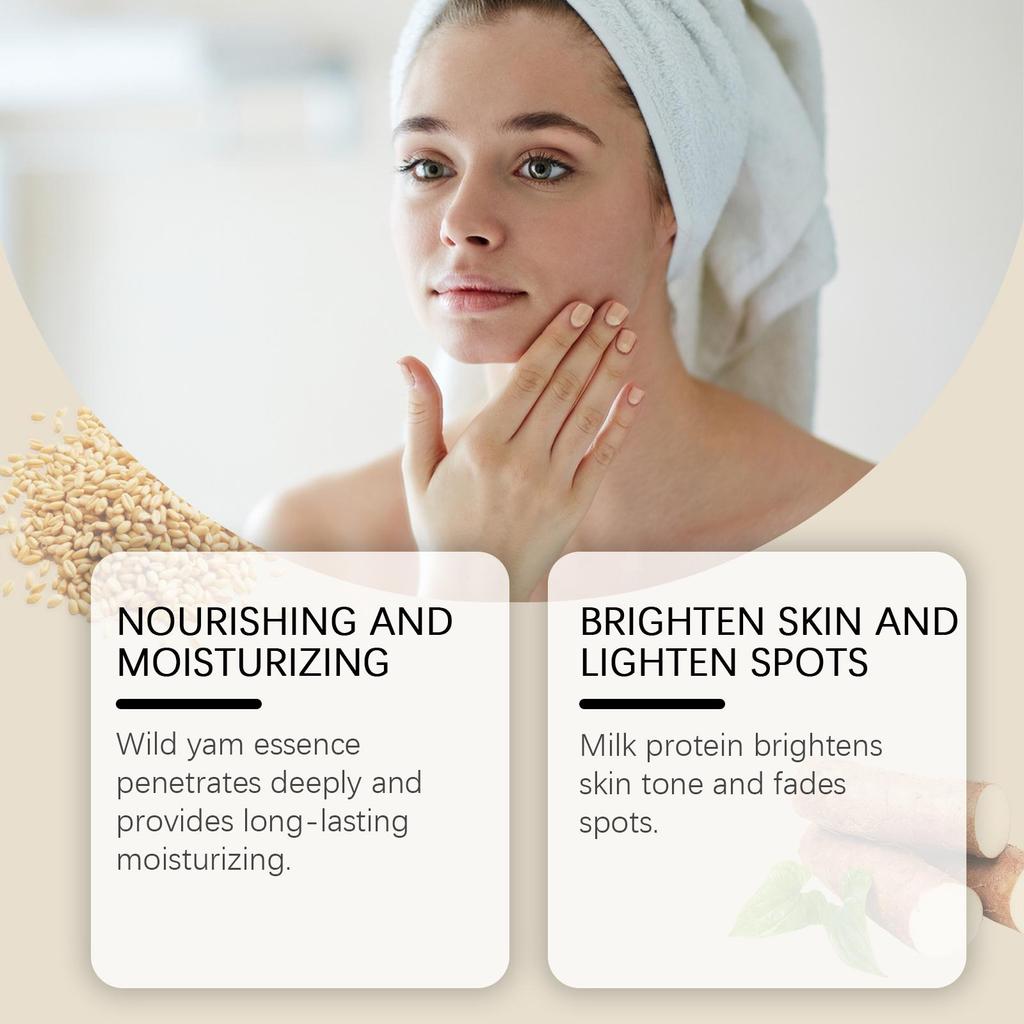 EELHOE Wild Yam Moisturizing Skin Care Set Hydrating Skin Care Cream Lotion Refreshing Non-Greasy