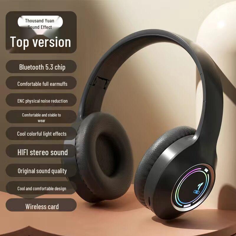 QCM3 Wireless Bluetooth Headset with Microphone, Heavy Bass, Over-ear, Compatible with Apple Devices