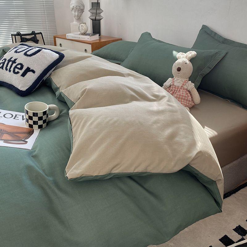 Cartoon Dormitory Three-piece Set Single Bedding Quilt Cover Double Bed Sheet Four-piece Set