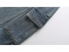 Girls' Retro Blue High-Waist Wide-Leg Pants - Spring & Autumn Versatile Loose Fit