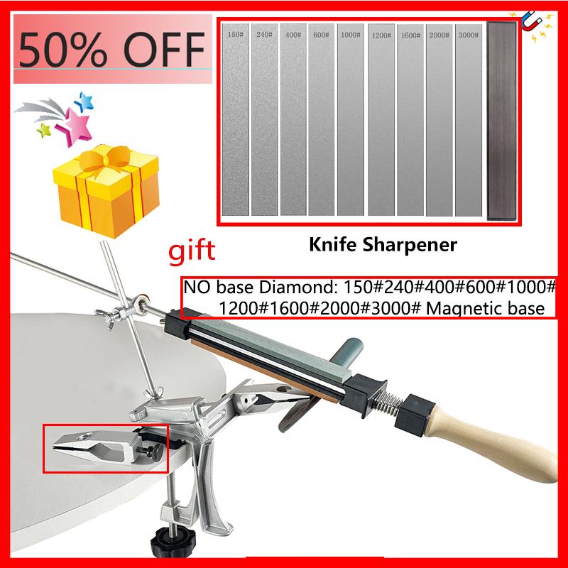 Ascuțitor de cuțite Ascuțitor cu unghi fix Piatră de ascuțit cu diamant cu rotire la 360 de grade Piatră de ascuțit Pastă de lustruit din piele