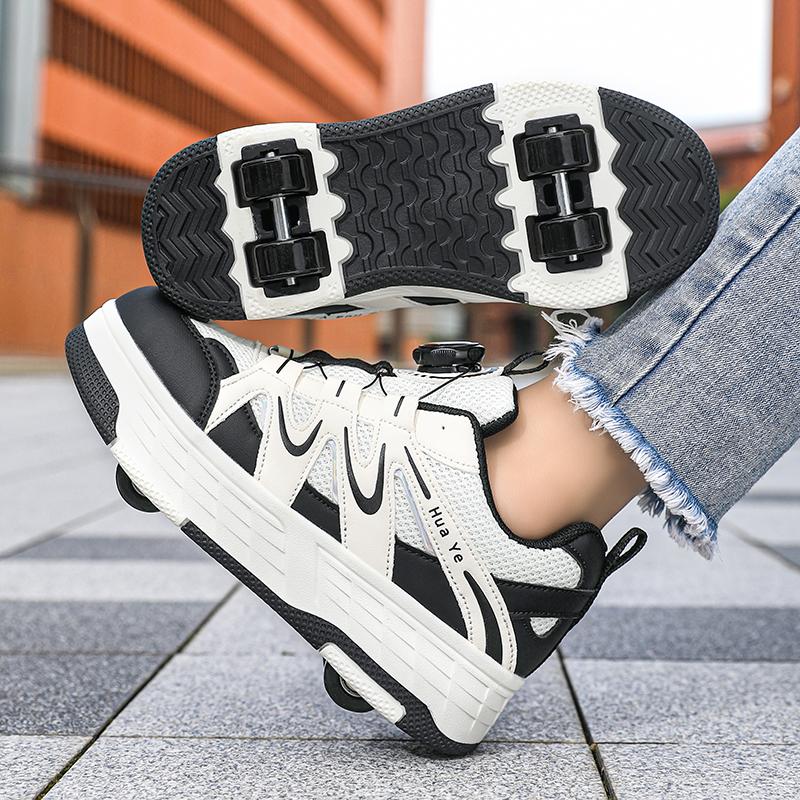 29-40 Boys/Girls' Shoes with Four Wheel Sports Roller Skating Removable Skating Shoes Girl Skate Shoes