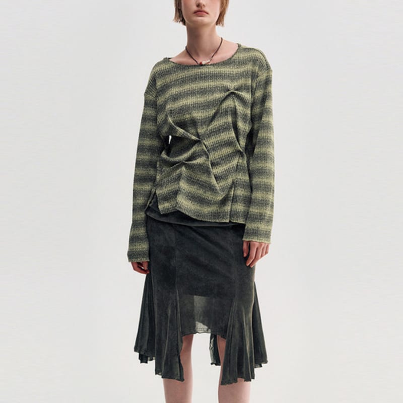 KIMZISU Stone Combi Necklace - Pearl Trio _ RED