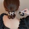 2023 Elegant Pearl & Diamond Bow Hair Tie