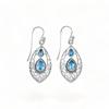 Blue Topaz Sterling Silver Earrings: Filigree Gemstone Jewelry