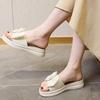 Internet celebrity platform slippers 2025 women's summer new outer wear fashion non-slip heightening bow summer versatile word
