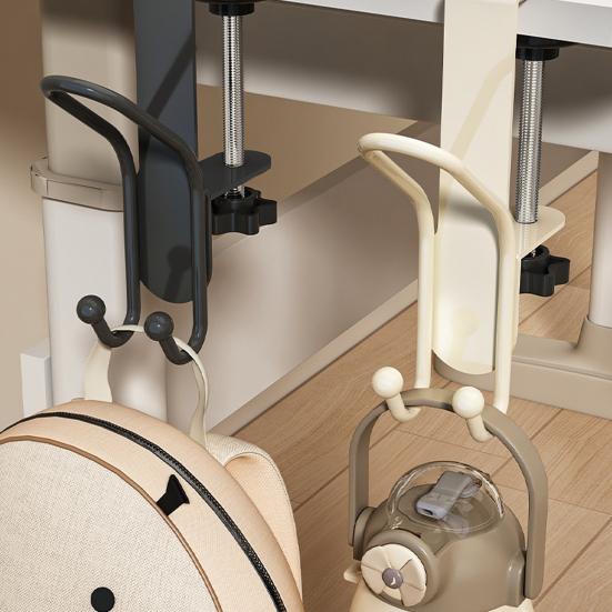 1/2Pcs Adjustable Desk Mount Hooks Backpack Hooks Strong Load-bearing Multipurpose Easy Installation Hanger Hooks