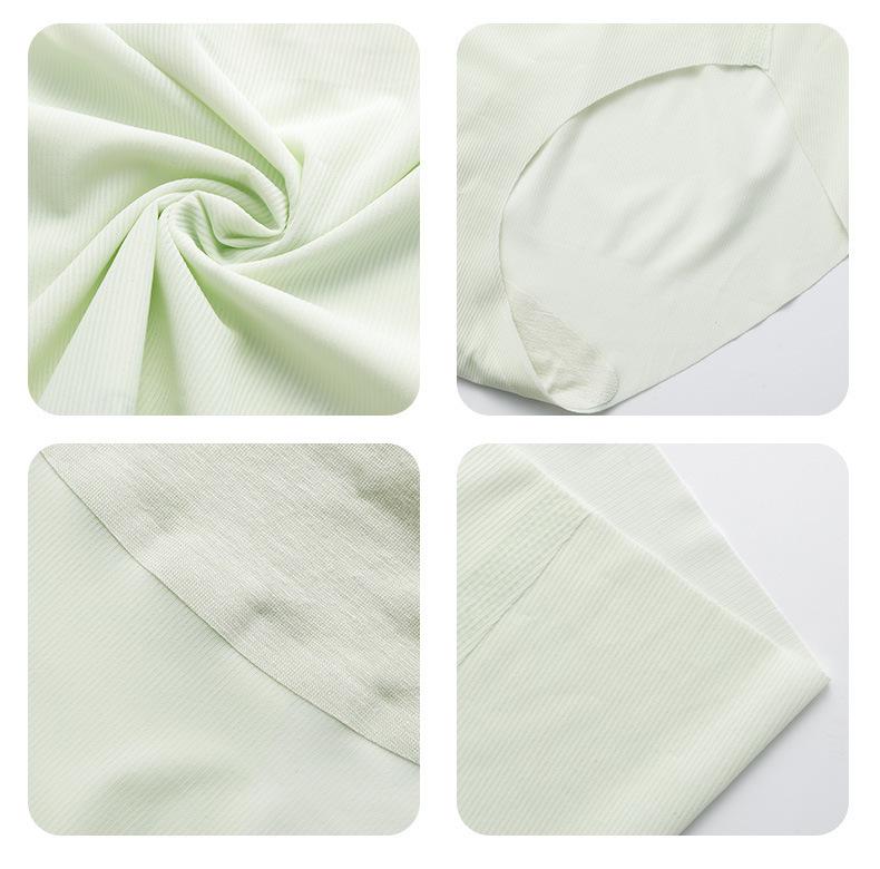 Lipstick Panties: Girl's Summer Ice Silk Mid-Waist Seamless Quick-Dry Breathable Hip-Lifting Underwear