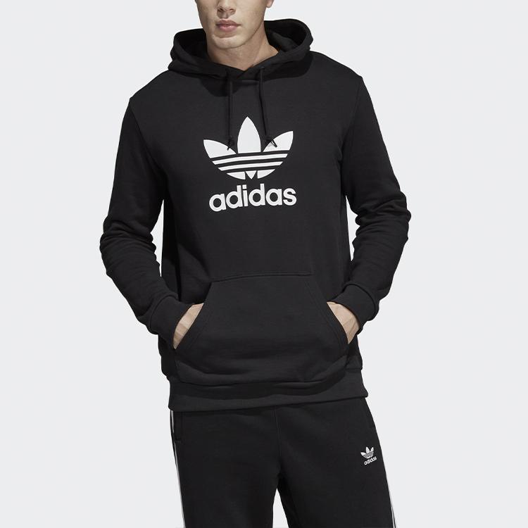 Adidas Originals Trefoil Hoodie International Edition Men Tops Black DT7964