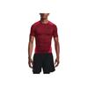 Under Armour Logo-Print Slim Fit Bequem Atmungsaktiv Lässiges Kurzarm-T-Shirt Herren T-Shirts Rot 1362452-615