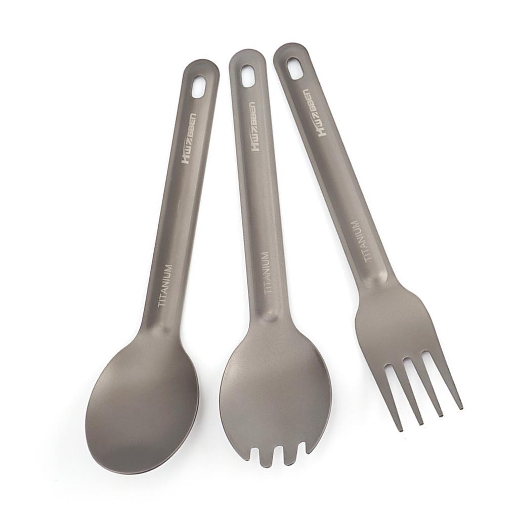 Camping Spork Löffel Gabel Set Ti Geschirr Wiederverwendbares Outdoor Besteck für Rucksackreisen Camping