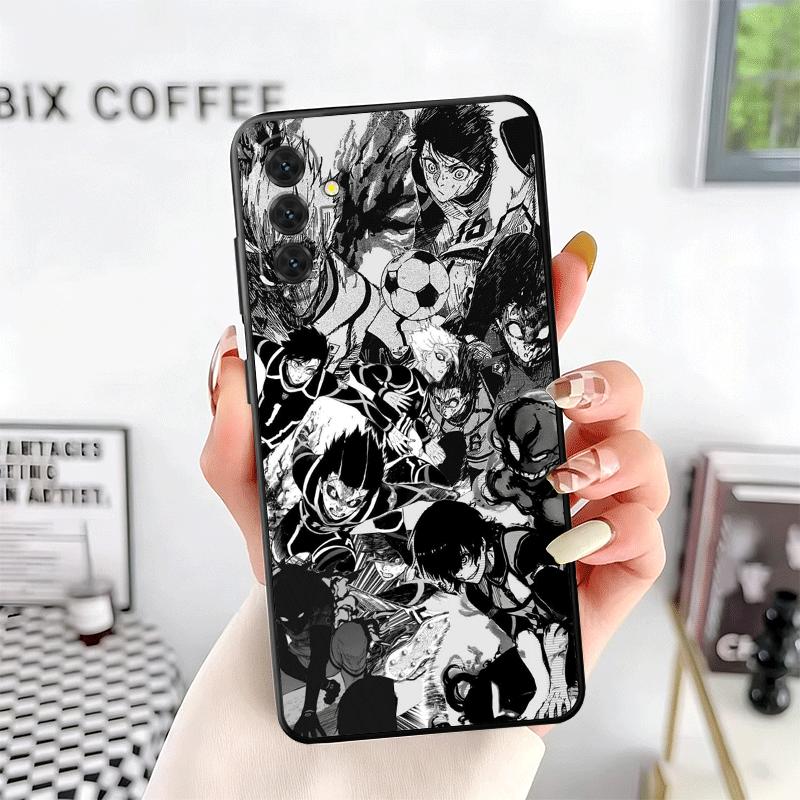 Blue L-Locks Football Anime Soft Phone Case for Samsung A17 A37 A57 A16 A26 A36 A56 A15 A25 A35 A55 A14 A24 A34 A54 A13 A23 A33