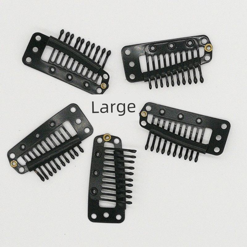 

Wig Hair Piece Fixed Clip Beret Large Oblique Clip Hair Extension Elastic Hairpin Ten Teeth 3.6cm Clip Black (large ten teeth 20)