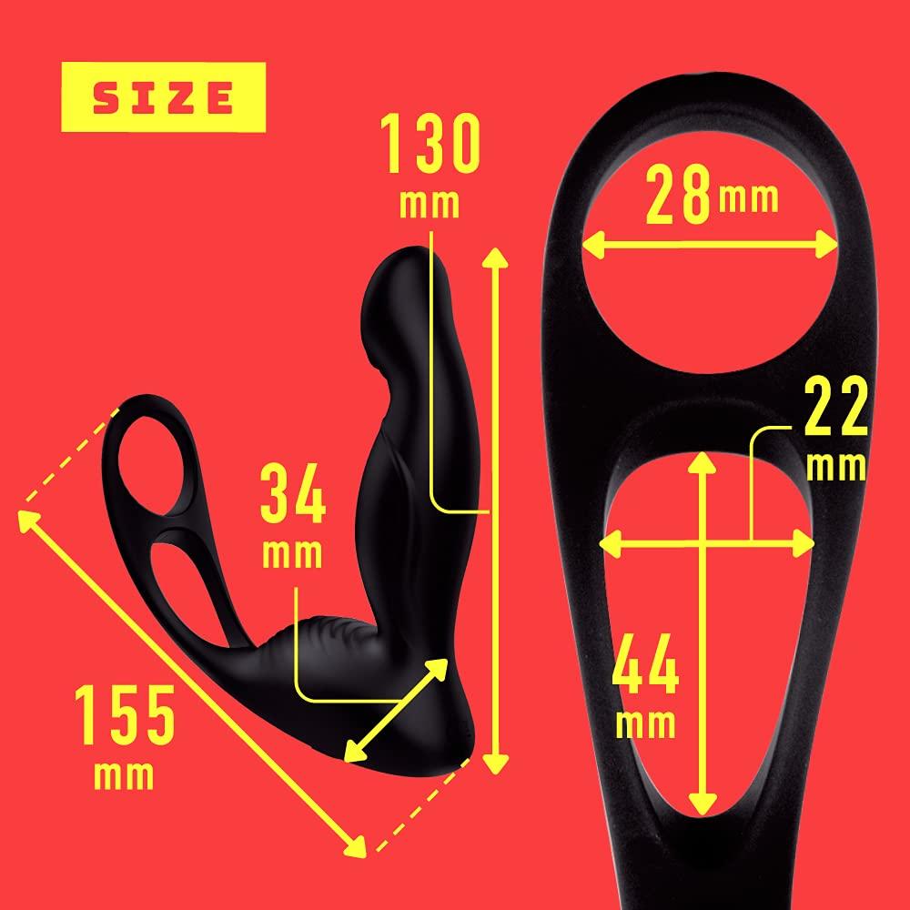 Hatopura Completely Waterproof Remote Orgasm Male Orgasm Back Vibrator 9 Puni-Thrusting Ball Ring