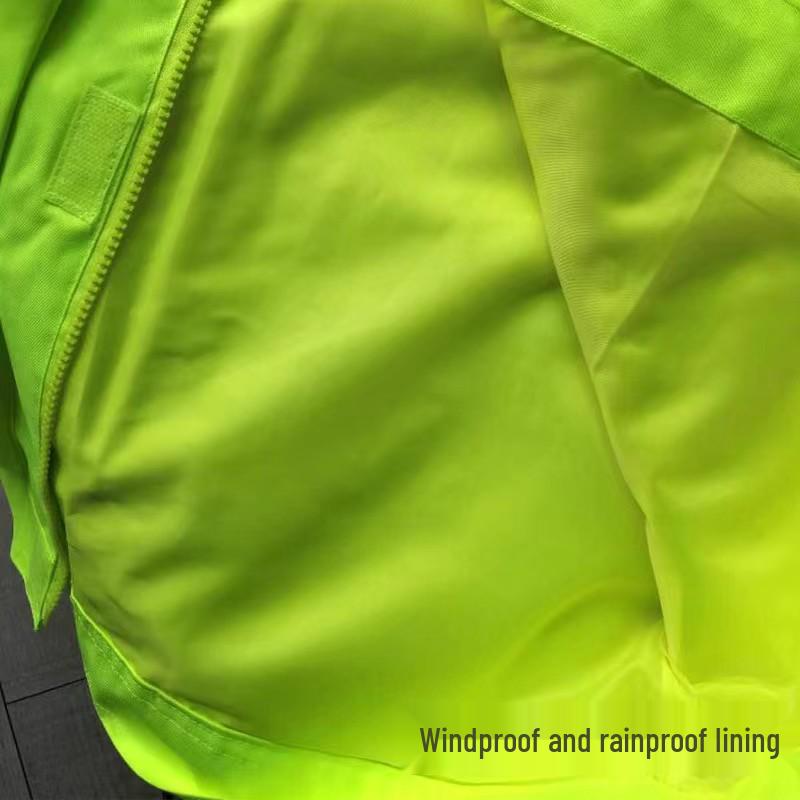 Men's Reflective Raincoat and Pants Set for Road Security